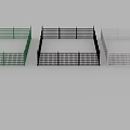 Assorted Color Fence Designs Featuring Green Black And White Lattice Patterns 3d model