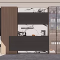 Contemporary Sideboard With Gray Drawers Wooden Cabinets And Marble Backsplash In Modern Kitchen