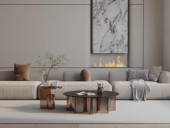 Modern three-seat sofa 3d model