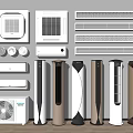 Various Types Of Air Conditioners And Fans With Modern Designs For Home Use