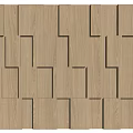 Wooden Panel Background Wall With Decorative Layered Arrangement And Natural Wood Texture