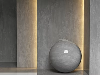 Modern Circular Component Design With Gray Wall And Ambient Lighting In Corner 3d model