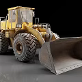Yellow Wheel Loader With Large Front Bucket And Heavy Duty Tires For Construction Work
