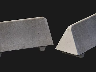 Two Durable Concrete Curb Stones as Key Road Infrastructure Elements for Traffic Safety 3d model