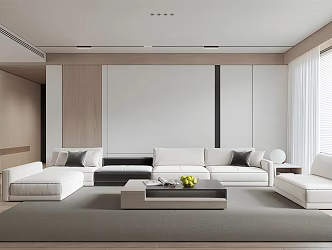 Modern Living Room Minimalist Living Room Sofa Coffee Table Combination Carpet Living Room Spotlight Track Light Wood Decorative Living Room Sofa Background Wall Living Room Background Wall Modeling 3d model