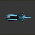 Light Blue Classic Scooter With Black Seat And Shiny Wheels On Dark Background