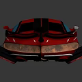 Futuristic Red Blue Car Design With Streamlined Body Transparent Roof And Illuminated Wheels