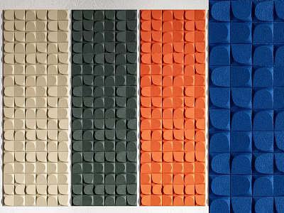 Decorative Wainscoting Panels with Beige Dark Green Orange Blue Color Options 3d model