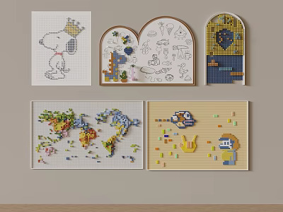 Modern Lego Building Blocks Toy Wall Kids Toy Building Blocks 3d model