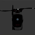 Futuristic 3D Rendered Helicopter With Sleek Gray Body Red Accents And Rotor System Design