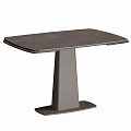 Sleek Modern Table With Smooth Rectangular Top And Single Pedestal Base