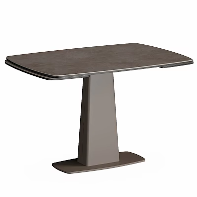 Sleek Modern Table With Smooth Rectangular Top And Single Pedestal Base 3d model