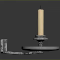 Stylish Candle Lamp With Metal Round Base And Modern Design For Home Decor
