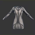 Modern Fitted Long Sleeve Dress With Textured Pattern And Slim Design