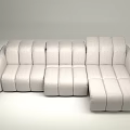 Cream wind cloth sofa technology cloth three-person functional sofa with two specifications creamy-white piano sofa 3d model