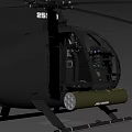 Black Military Helicopter with Number 556 Equipped with Rocket Pods
