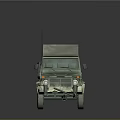 Military Green Off Road Vehicle With Camouflage Pattern Roof Cover And Antenna