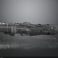 Futuristic Water Vessel Metallic Exterior Design With Complex Structure Engines Windows And Control Panels
