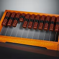 Traditional Wooden Abacus With Red And Black Beads For Daily Use