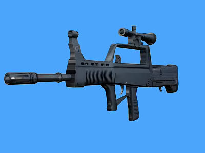 Black Tactical Assault Rifle with Scope Silencer and Grip for Military Tactical Use 3d model