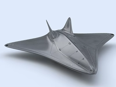Stealth Fighter Jet With Sleek Angular Design And Metallic Finish 3D Rendering 3d model