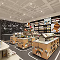 Cartoon Themed Shopping Mall Store with Shelves Merchandise and Character Display Areas