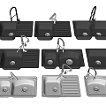 Black Kitchen Sinks With Single And Double Bowl Designs Featuring Faucets And Drain Boards