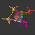 Black Foldable Drone With Red Edge Propellers For Aerial Photography