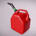 Red Jerry Can With Black Spout Green Cap And Handle For Fuel Storage