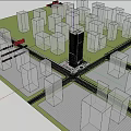 Modern High Rise Hotel Building With Glass Curtain Walls Street Vehicles And Exterior Lighting