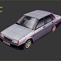 Detailed Light Blue Classic Sedan Model With Shiny Finish Silver Wheels And Black Bumper