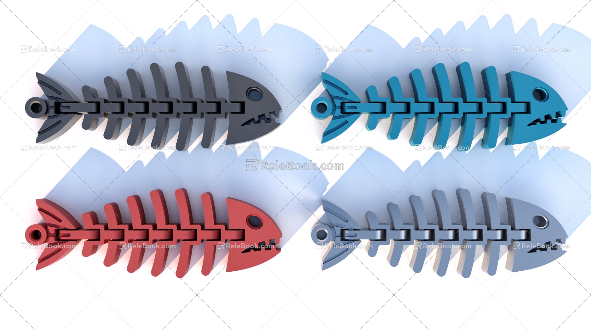 Toy fishbone activity fishbone structure 3d model