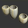Detailed Sculpture Carving Handcrafted White Vases With Gold And Colorful Decorative Patterns