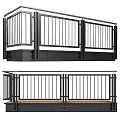 Modern Outdoor Railing Design With Black Metal Rails And Wooden Deck
