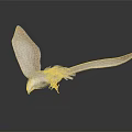 White Eagle Flying With Spread Wings And Yellow Talons Against Gray Background 3d model