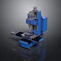 Industrial Blue Vertical Milling Machine with Worktable Spindle And Control Panel