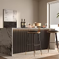 Modern Bar Chair Combination Bar Stool 3d model