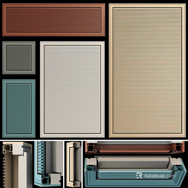 Venetian Blinds In Multiple Colors And Modern Styles For Home Interior Design 3d model 