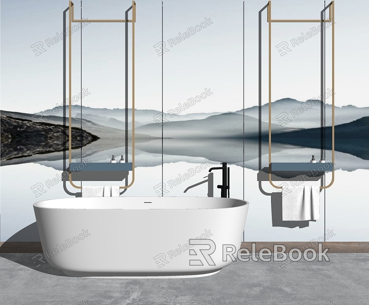 Modern Bathtub Bathtub Towel Rack model