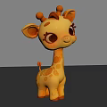 Cute Cartoon Giraffe Plush Toy With Yellow Body Brown Spots And Big Eyes
