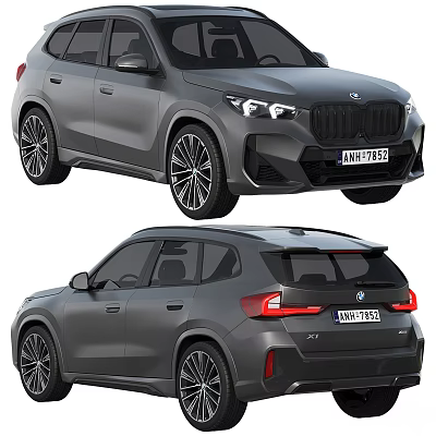 Gray BMW SUV Modern Exterior Design With Front And Rear View 3d model Gray BMW SUV Modern Exterior Design With Front And Rear View 3d model