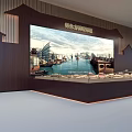 Characteristic Ancient Town Planning Exhibition Hall With Large Screen And Display Cabinets