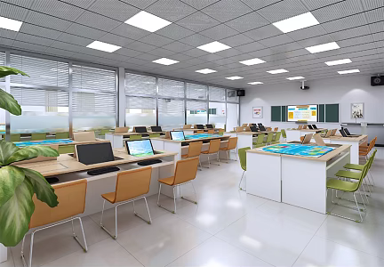Modern Classroom School Classroom 3d model