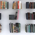 Books With Various Colors And Different Sizes Neatly Arranged On White Background