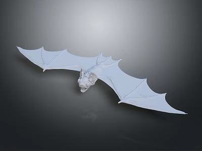 Game Movie Character White Bat Like Fantasy Creature With Large Wings 3d model