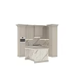 Elegant Modern Kitchen Cabinets With Marble Countertop And Island Design