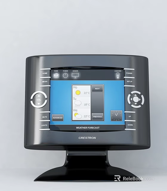 Smart Doorbell With Display Screen Showing Weather Information Temperature Readings Control Buttons And Knobs 3d model 