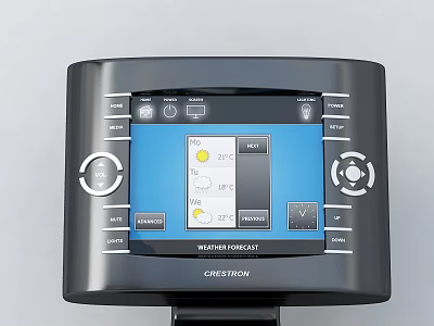 Smart Doorbell With Display Screen Showing Weather Information Temperature Readings Control Buttons And Knobs 3d model