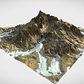 Mountain River Mountain Peak Terrain 3d model