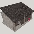Traditional Style Commercial Complex Featuring Brick Walls Wooden Doors And Classic Roof Design